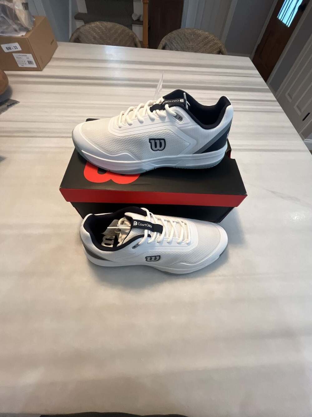 Wilson Courtglide Men's Tennis Shoe White Navy Blazer Quarry